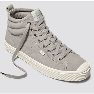 NIB Cariuma Oca Cloud Gray Suede High Top Sneakers 9 Men's Unisex 10.5 Woman's